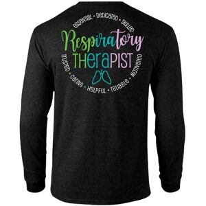 Positive Promotions 18 Respiratory Therapist: Essential, Dedicated... Unisex Two-Sided Sleeves T-Shirt - Silkscreened Personalization Available