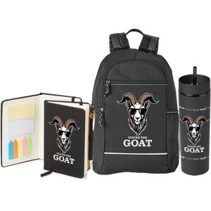 Positive Promotions You're the GOAT Bayside Backpack, Canyon 2-in-1 Tumbler 16 oz., & Stanton Jotter Gift Set