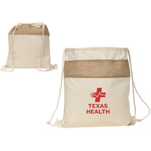 Positive Promotions 25 Recycled Cotton & Jute Drawstring Cinch Packs - One-Color Personalization Available