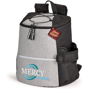 Positive Promotions 15 Gray/Black Hydro 12-Can Backpack Coolers With Tumbler Pocket & Holiday Gift Tag - Personalization Available