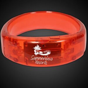 Positive Promotions 144 Red 8" Lighted LED Glow Bangle Bracelet Jewelry - Personalization Available