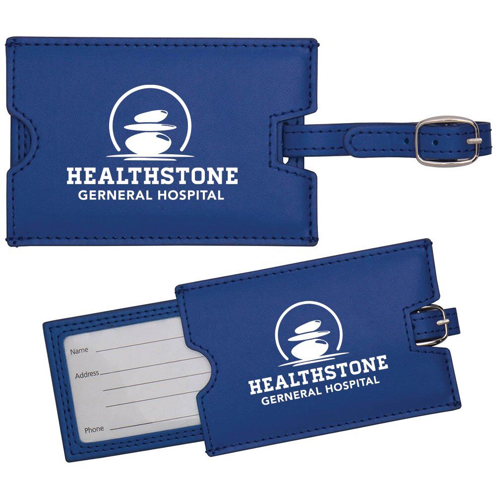 Positive Promotions 250 Vegan Leather Slide Luggage Tags - Personalization Available