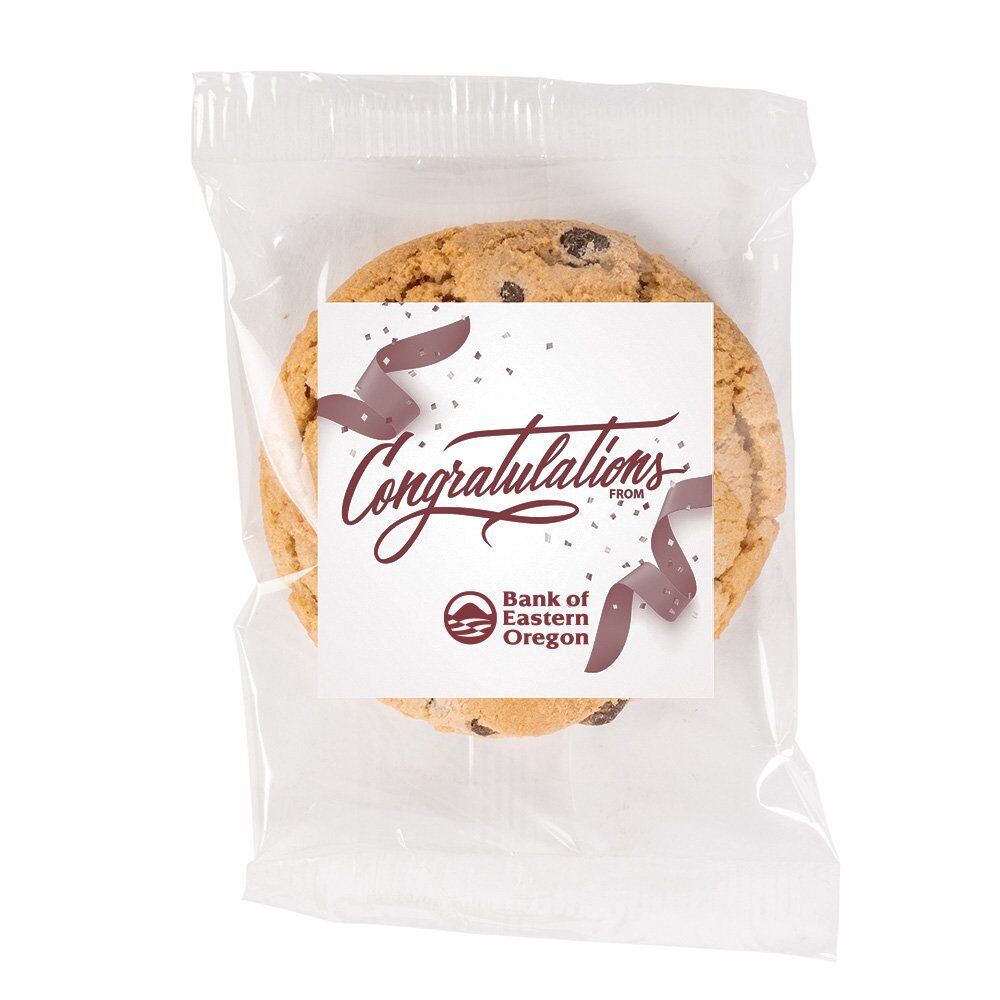 Positive Promotions 200 Chocolate Chip Cookie Individually Wrapped - Full-Color Personalization Available