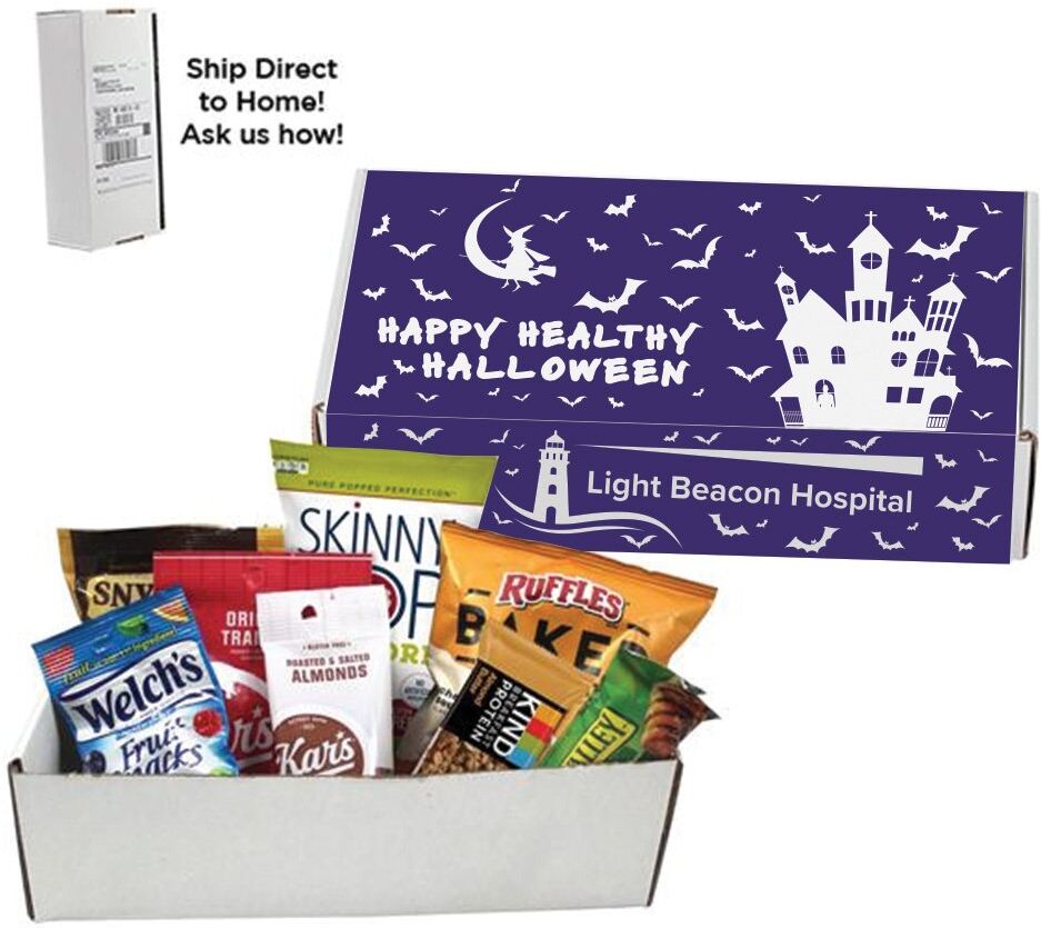 Positive Promotions 24 Halloween Healthy Treat Boxes - One-Color Personalization Available