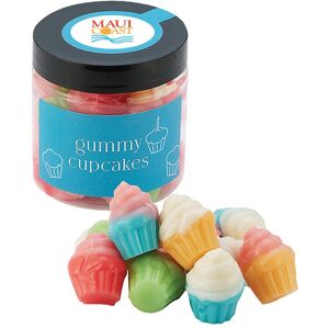 Positive Promotions 50 Gummy Cupcake Candy Jar Single - Full-Color Personalization Available