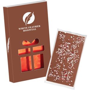 Positive Promotions 60 Peppermint Holiday Belgian Chocolate Bar in Gift Window Boxes - One-Color Personalization Available