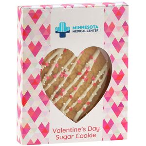 Positive Promotions 50 Cute Valentine's Day Sugar Cookie With Sprinkles in Window Boxes - Full-Color Personalization Available