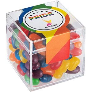 Positive Promotions 50 Rainbow Jelly Belly Jelly Beans Candy Cube - Personalization Available