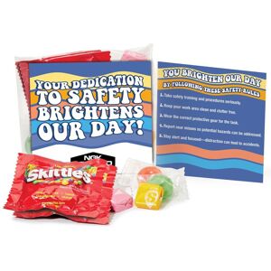 Positive Promotions 125 Your Dedication to Safety Brightens Our Day! Treat Packs - One-Color Personalization Available