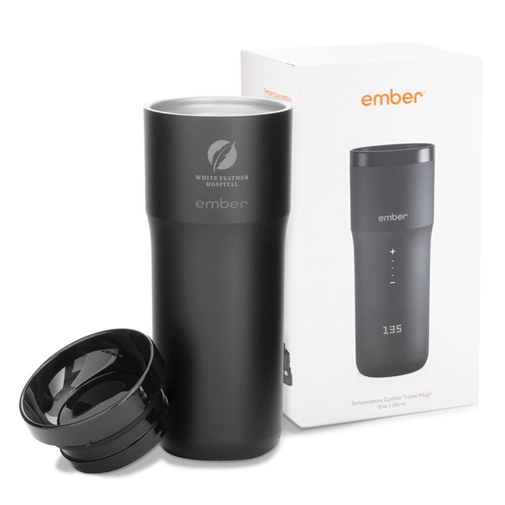 Positive Promotions 6 Ember® Stay Warm Travel Mug Tumbler 12 oz. - One-Color Personalization Available