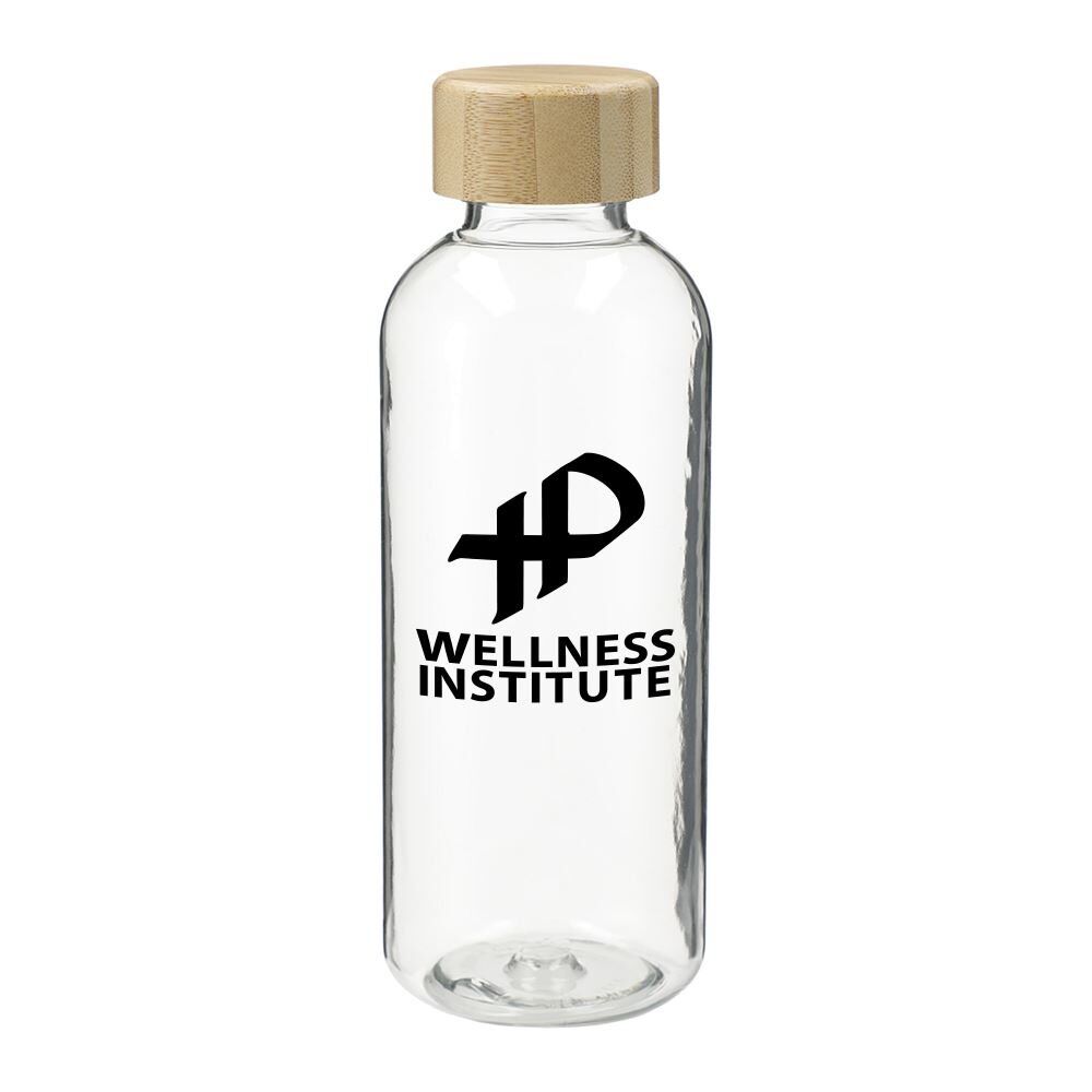 Positive Promotions 125 rPET Reusable Bottles With Bamboo Lid 22-Oz. - Personalization Available