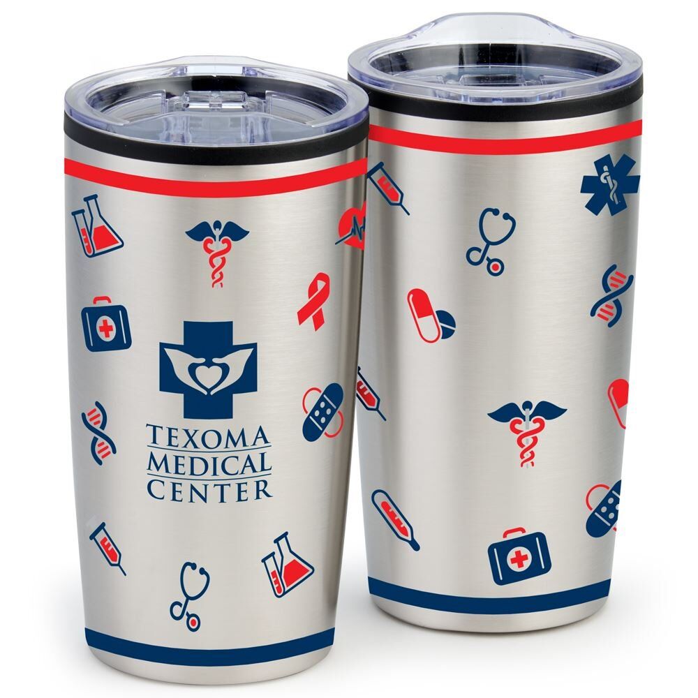 Positive Promotions 35 Healthcare Hero - Colorblast 360 Teton Stainless Steel Tumblers 20-oz. Personalization Available