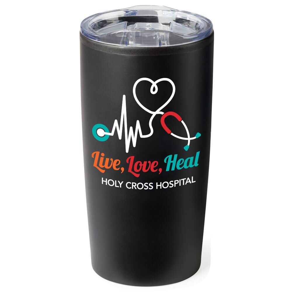 Positive Promotions 35 Healthcare Team Pride Black Teton Stainless-Steel Tumblers 20-Oz. - Full-Color Personalization Available