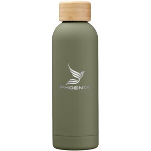 Positive Promotions 13 Tatum Recycled Stainless-Steel Bottles With Bamboo Lid 17 oz. - Laser-Engraved Personalization Available