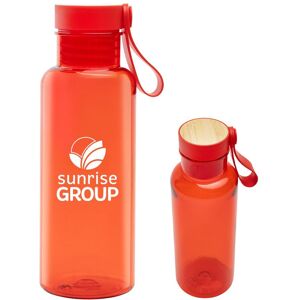 Positive Promotions 40 Recycled rPET Bottle 20 oz. With Bamboo Accent Lid & Silicone Easy-Carry Handle - One-Color Personalization Available