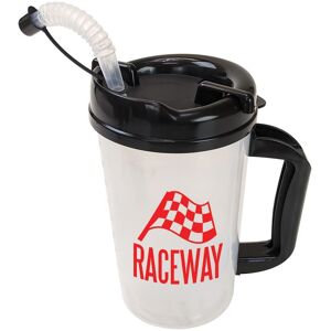 Positive Promotions 50 Double-Wall Plastic Mugs with Straw 34-Oz. - Personalization Available