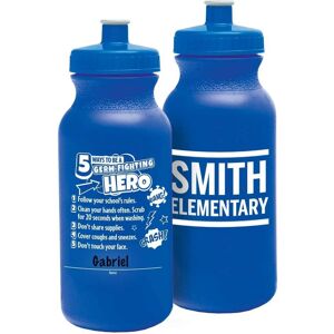 Positive Promotions 100 5 Ways To Be A Germ-Fighting Hero Sporty Squeeze Bottles 20-Oz. - Personalization Available