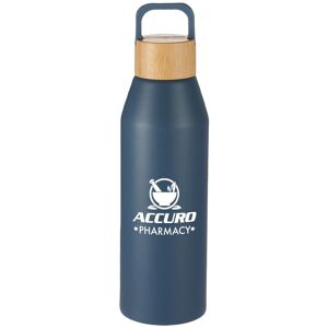 Positive Promotions 36 Recycled Leak-Proof Bottle 24 oz. With Loop Carry Handle & FSC® Bamboo Lid - Laser-Engraved Personalization Available