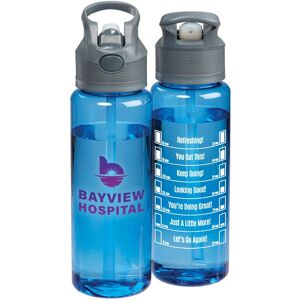 Positive Promotions 50 Refill & Repeat Blue Wellness Water Bottles 32-Oz. - Personalization Available