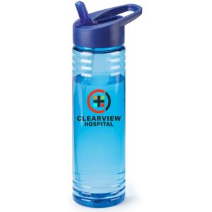 Positive Promotions 100 Translucent Blue Solara Water Bottles 24-Oz. - Personalization Available