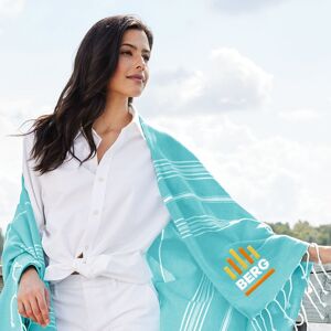 Positive Promotions 6 Port Authority® Cabana Striped Turkish Beach Towel 39 1/2" x 69 1/2" - Embroidered Personalization Available