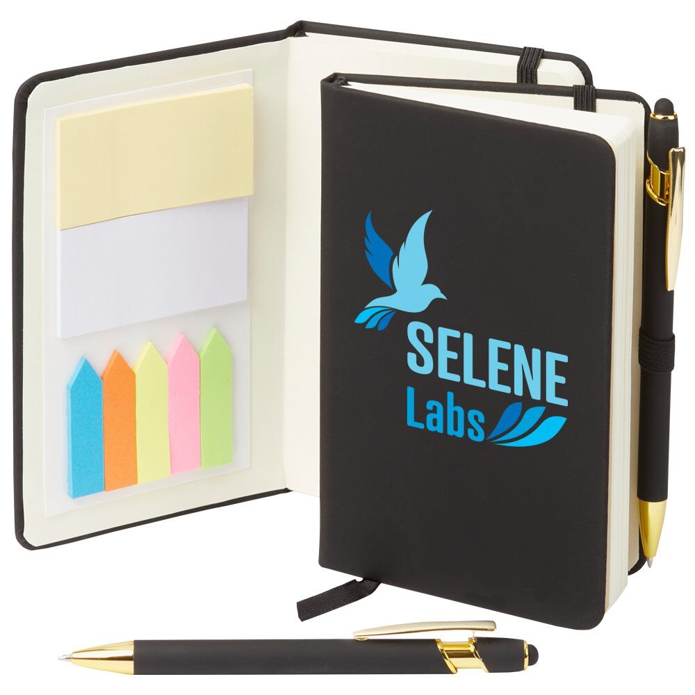 Positive Promotions 65 Stanton Jotter with Sticky Notes & Stylus Pens - Personalization Available