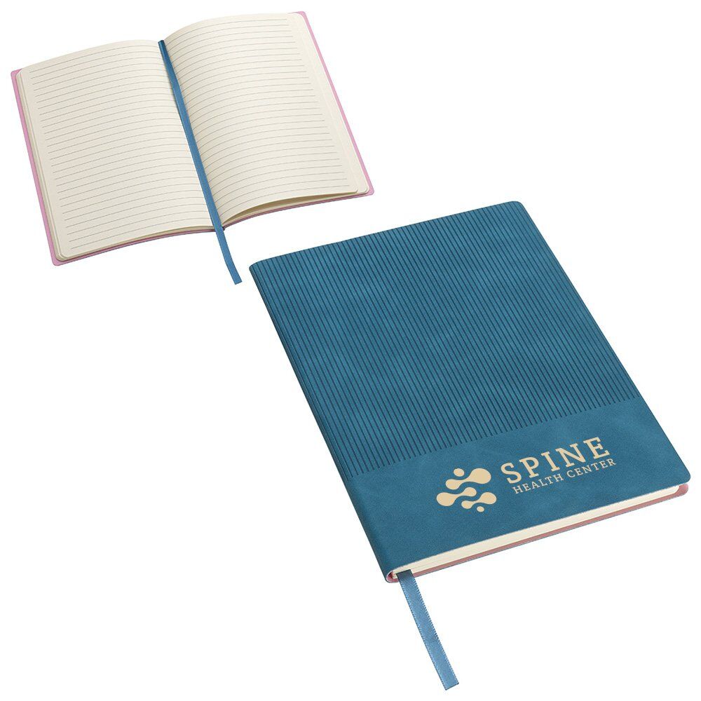 Positive Promotions 50 Ripple Soft-Touch Bound Journals - One-Color Personalization Available
