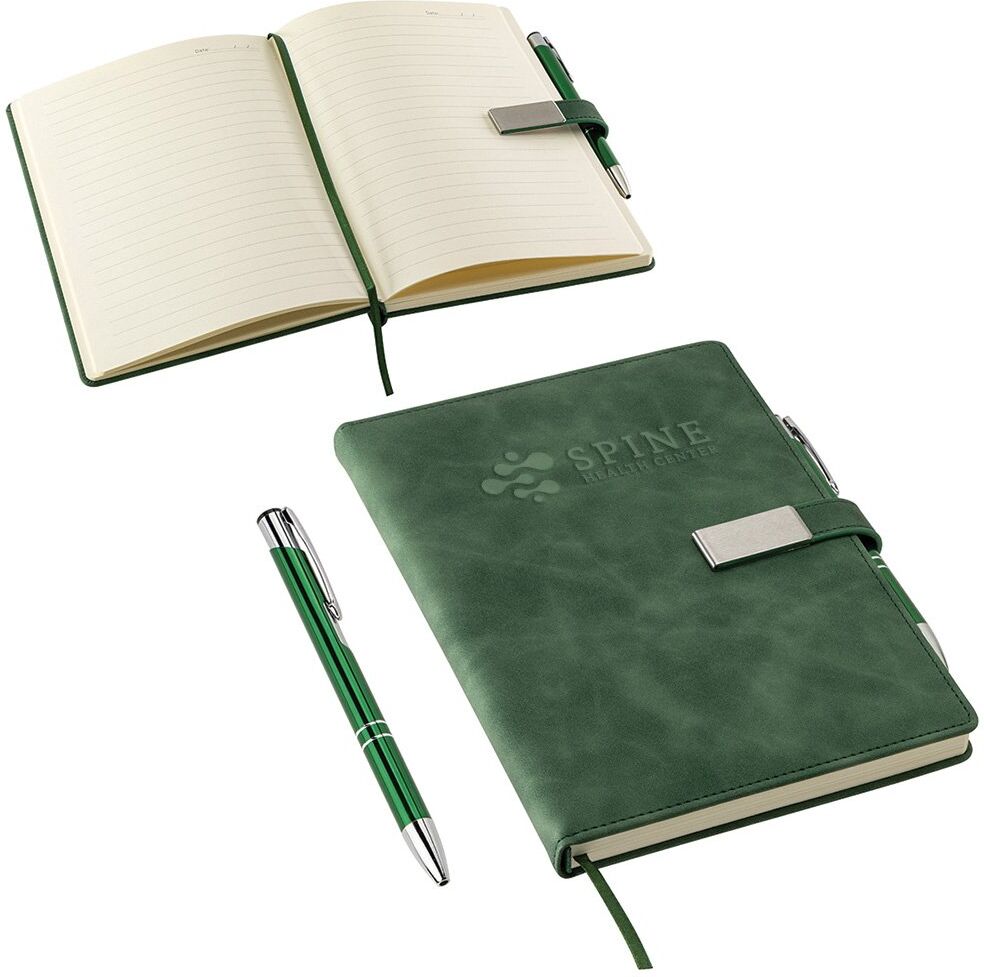 Positive Promotions 25 Theory Hardcover Journals With Pen & Magnetic Closure - Debossed Personalization Available