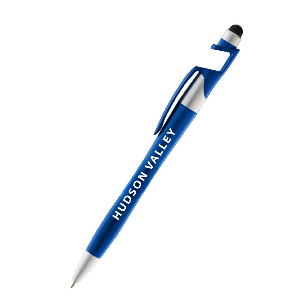 Positive Promotions 300 Phone Holder Plastic Ballpoint Pens with Stylus - Personalization Available