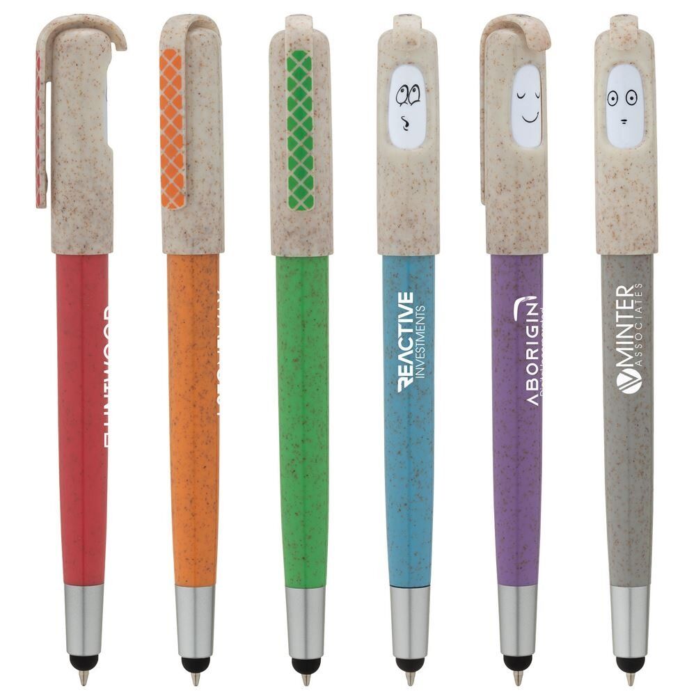 Positive Promotions 250 All The Moods Wheat Straw Ballpoint Stylus Pens