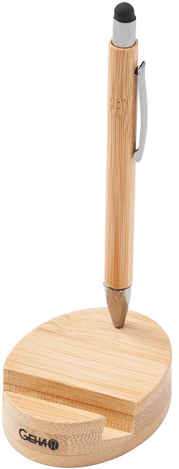 Positive Promotions 50 Bamboo Magnetic Stylus Pen & Phone Stands - Personalization Available