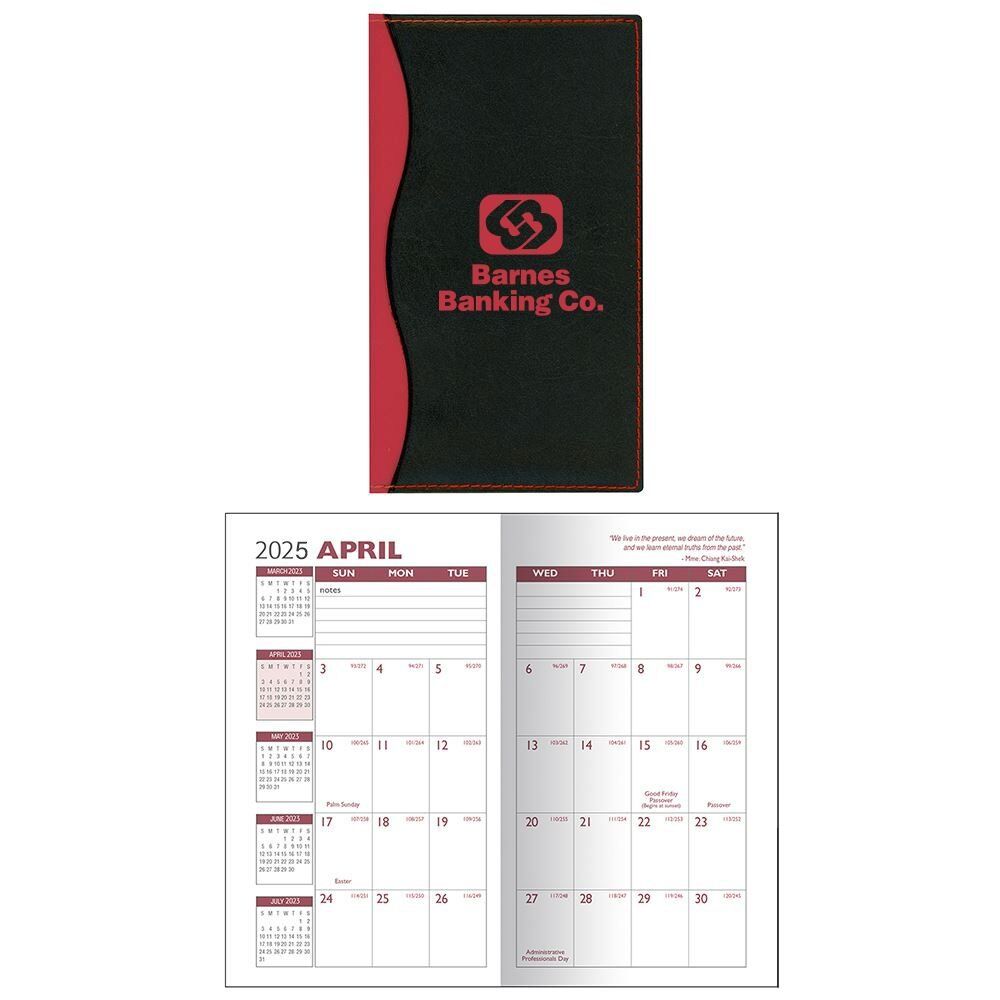 Positive Promotions 100 Curve Two-Tone Vinyl Soft Cover Academic Planners - Personalization Available