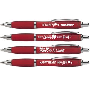 Positive Promotions Heart-Health Awareness Pen Assortment - Pack of 100