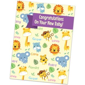 Positive Promotions 200 Congratulations on Your New Baby! Greeting Cards With Gold Foil-Lined Envelope - One-Color Personalization Available
