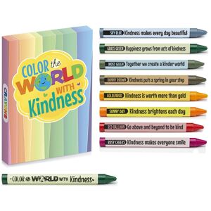 Positive Promotions 25 Color the World With Kindness Non-Toxic Crayons