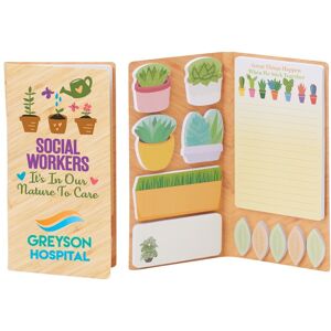 Positive Promotions 50 Cactus Sticky Note Gift Sets - Personalization Available