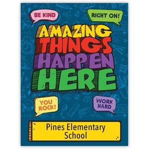 Positive Promotions 50 Amazing Things Happen Here School-to-Home Student Folders - One-Color Personalization Available