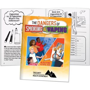 Positive Promotions 100 The Dangers Of Smoking & Vaping Educational Activities Books - Personalization Available