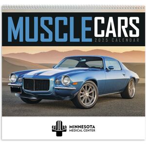 Positive Promotions 100 2026 Muscle Cars Spiral Wall Calendars - One-Color Personalization Available