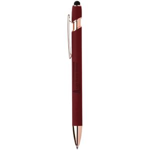 Positive Promotions 100 Orbit Rose-Gold Soft-Touch Metal Stylus Pens (Gel Ink) - Laser-Engraved Personalization Available