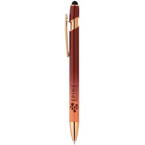 Positive Promotions 100 Ombre Rose-Gold Stylus Pens - Laser-Engraved Personalization Available