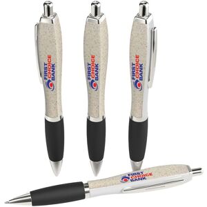 Positive Promotions 150 Satin Grip Squared Retractable Wheat-Straw Pens - Full-Color Personalization Available