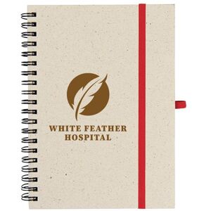 Positive Promotions 100 Natural Spiral Books with Recycled Paper - Personalization Available