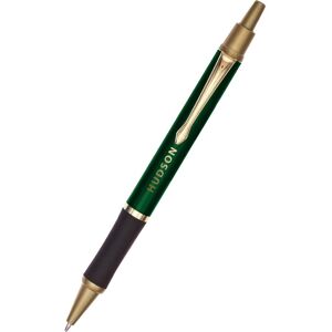 Positive Promotions 250 Gold Glossy Plastic Ballpoint Pens With Grip - One-Color Personalization Available