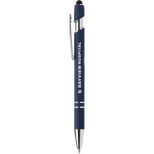 Positive Promotions 100 Coronado Anti-Fraud Ink Soft-Touch Recycled Metal Stylus Pens - Laser-Engraved Personalization Available