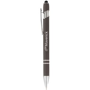Positive Promotions 100 Coronado Soft-Touch Recycled Metal Stylus Pens - Laser-Engraved Personalization Available