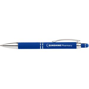 Positive Promotions 100 Quilted Grip Soft-Touch Brights Ballpoint Stylus Pens - Laser-Engraved Personalization Available