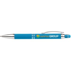 Positive Promotions 100 Quilted Grip Soft-Touch Brights Ballpoint Stylus Pens - Full-Color Personalization Available