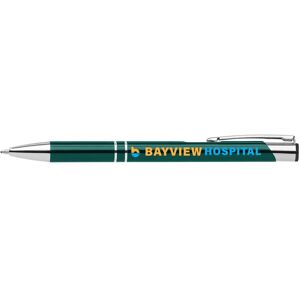 Positive Promotions 100 Value Luxe Chrome-Trimmed Metal Pens - Full-Color Personalization Available