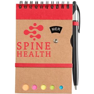Positive Promotions 50 QuickWrite Cardboard Spiral Pocket Jotter 3 3/4" x 5 3/4" with Sticky Flags & Stylus Pens